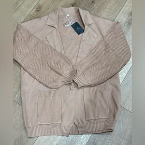 Elegant Tan Cardigan Sweater